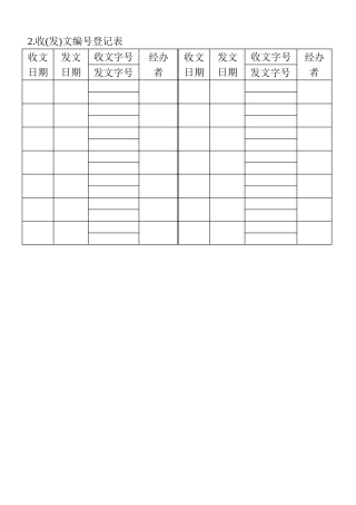 02.收（发）文编号登记表