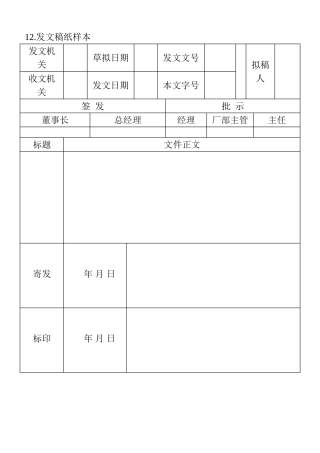 12.发文稿纸样本