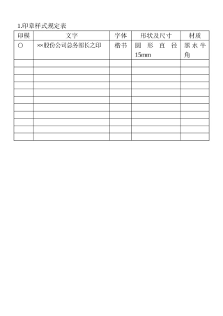 1.印章样式规定表