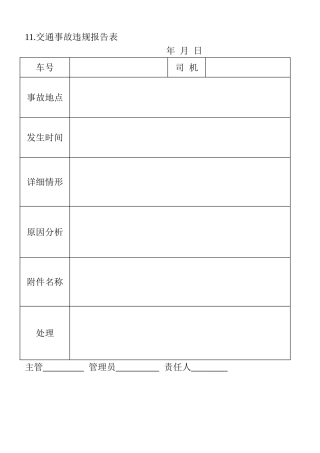 11.交通事故违规报告表