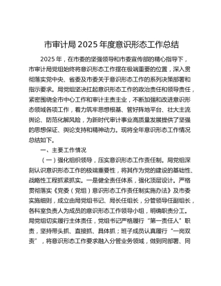 市审计局2025年度意识形态工作总结