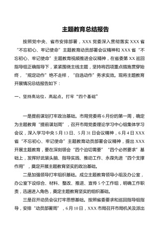 主题教育总结报告