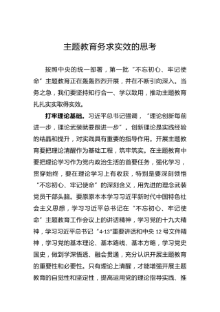 主题教育务求实效的思考