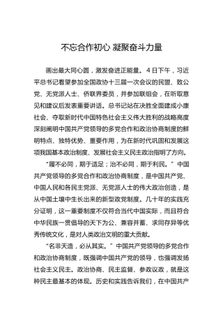 不忘合作初心凝聚奋斗力量