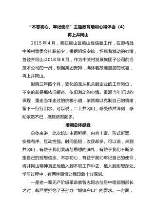 “不忘初心、牢记使命”主题教育培训心得体会（4）