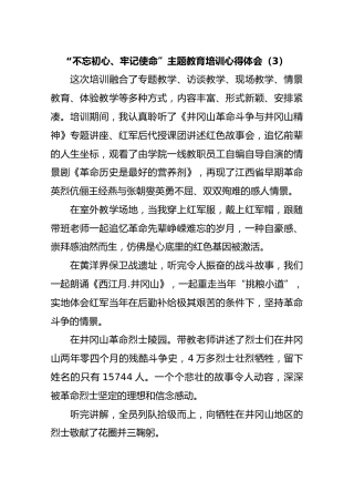 “不忘初心、牢记使命”主题教育培训心得体会（3）