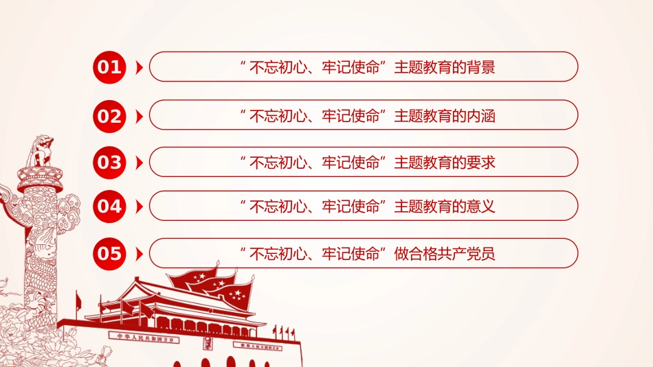 不忘初心牢记使命主题教育简约PPT课件（20190704）_第3页