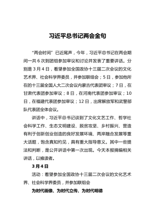 习近平：两会金句