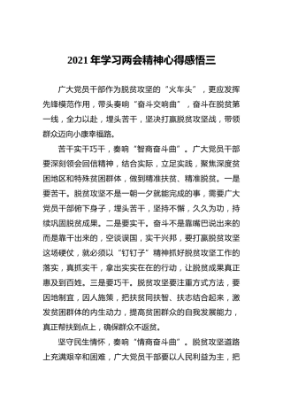 2021年学习两会精神心得感悟三