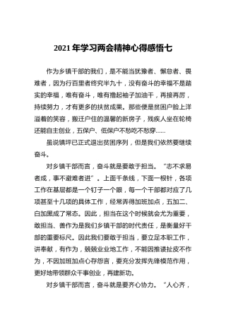 2021年学习两会精神心得感悟七