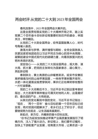 两会时评：从党的x大到2023年全国两会（20230306）（盛会）