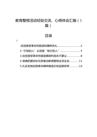 纪检监察干部队伍教育整顿经验交流、心得体会汇编（5篇）