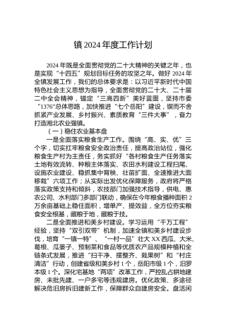 镇2024年度工作计划 (2)