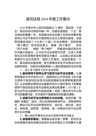 县司法局2024年度工作要点 (2)