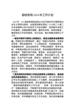 县税务局2024年工作计划（20240131）