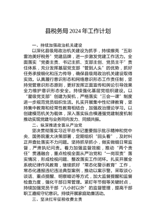 县税务局2024年工作计划 (3)