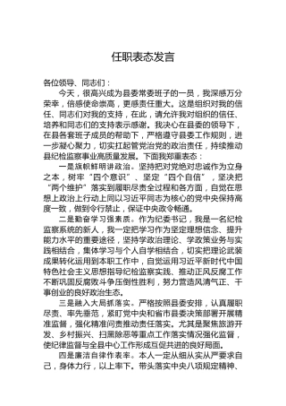 2024年任职表态发言