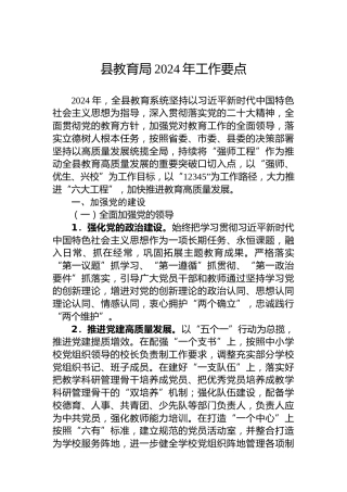 县教育局2024年工作