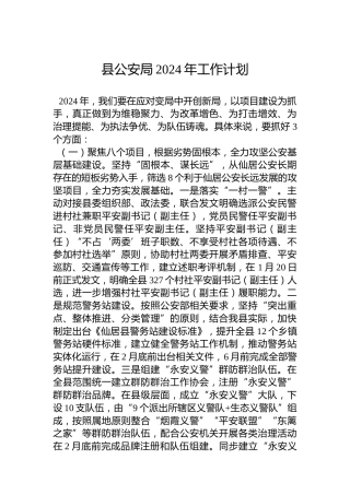 县公安局2024年工作计划