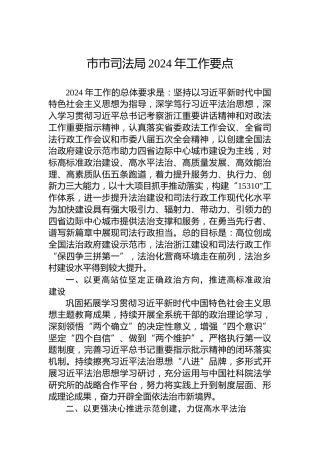 市市司法局2024年工作要点