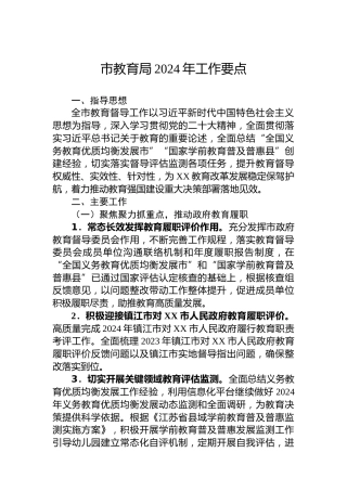 市教育局2024年工作要点 (2)