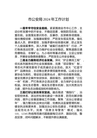 市公安局2024年工作计划