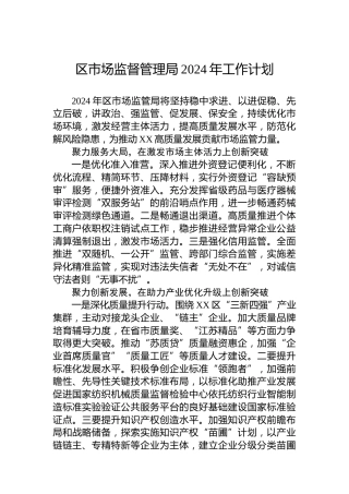 区市场监督管理局2024年工作计划 (2)