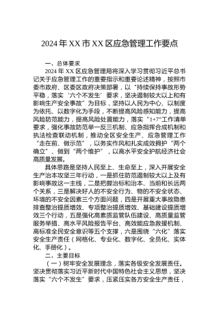 2024年XX市XX区应急管理工作要点 (2)
