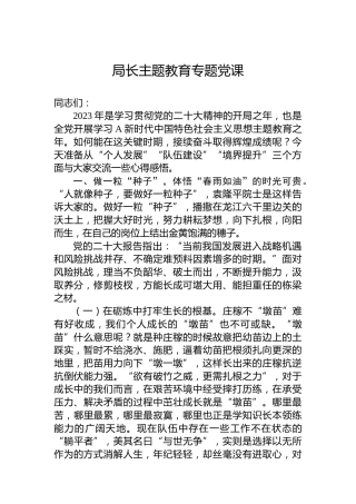 局长主题教育专题党课