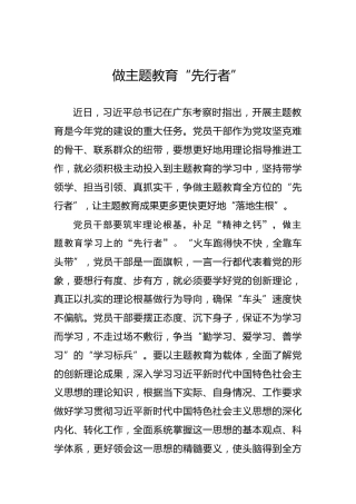 做主题教育“先行者”