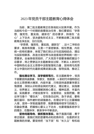 2023年党员干部主题教育心得体会