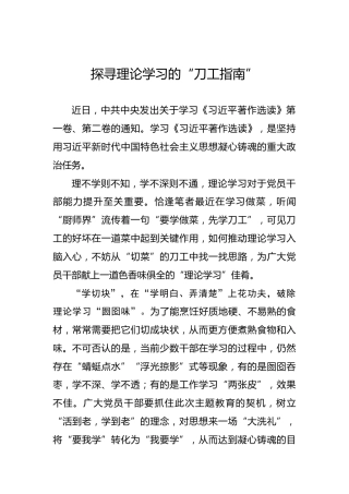 探寻理论学习的“刀工指南”