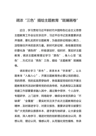 调浓“三色”描绘主题教育“斑斓画卷”