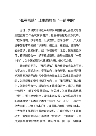 “张弓搭箭”让主题教育“一箭中的”