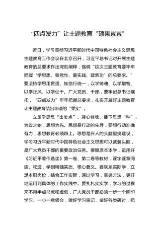“四点发力”让主题教育“硕果累累”