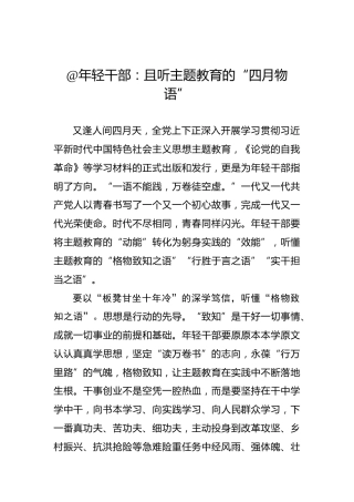 @年轻干部：且听主题教育的“四月物语”