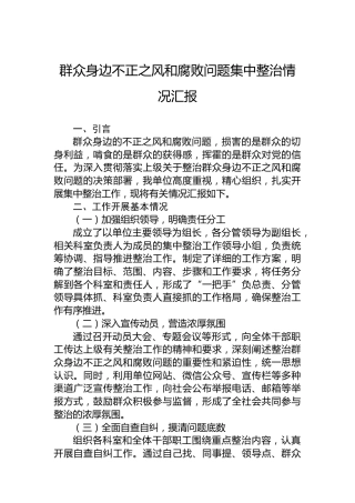 群众身边不正之风和腐败问题集中整治情况汇报-2