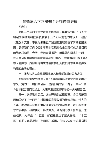 某镇深入学习贯彻四中全会精神宣讲稿