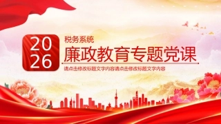 2026税务系统廉政教育专题党课PPT课件