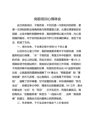 岗前培训心得体会（2）