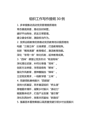 组织工作写作提纲30例（20251217）