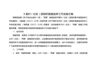 关于印发《某某县村（社区）团组织换届选举工作实施方案》的通知