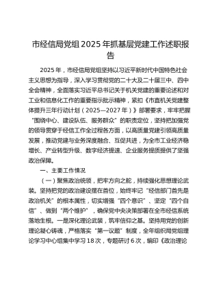 市经信局党组2025年抓基层党建工作述职报告（2）