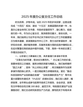2025年度办公室主任工作总结