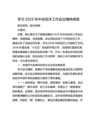 学习2025年中央经济工作会议精神感悟