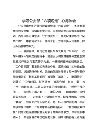 学习公安部“六项规定”心得体会