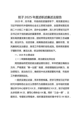 领导班子2025年度述职述廉述法报告5100字
