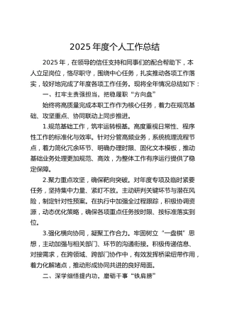 2025年度个人工作总结（通用版）