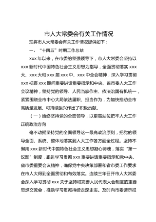 2025市人大常委会工作情况汇报