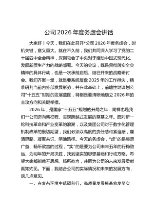 公司2026年度务虚会讲话